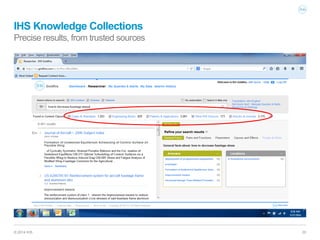 Collection Using Technical Source IHS KNOWLEDGE COLLECTIONS - Solve Engineering Problems Faster with ...