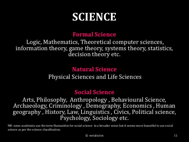 Knowledge Classifications or Divisions
