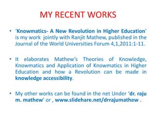 Know Matics KNOWLEDGE ECONOMY: NEW DIRECTIONS AND CHALLENGES | PPTX