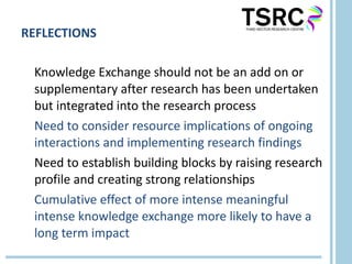 Knowledge exchange presentation, razia shariff | PPT
