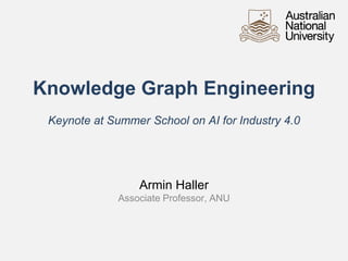 Knowledge Graph Engineering
Keynote at Summer School on AI for Industry 4.0
Armin Haller
Associate Professor, ANU
 