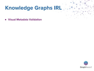 ● Visual Metadata Validation
Knowledge Graphs IRL
 