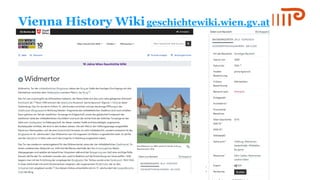 Vienna History Wikigeschichtewiki.wien.gv.at
 