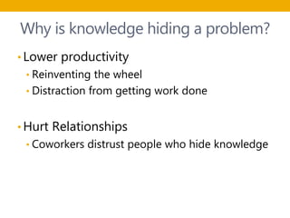 Knowledge Hiding in Organizations by Professor Catherine Connelly of ...