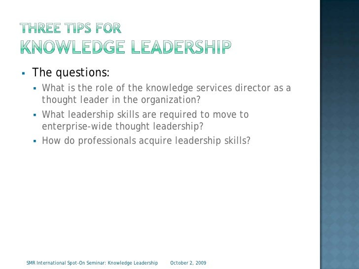 Knowledge Leadership