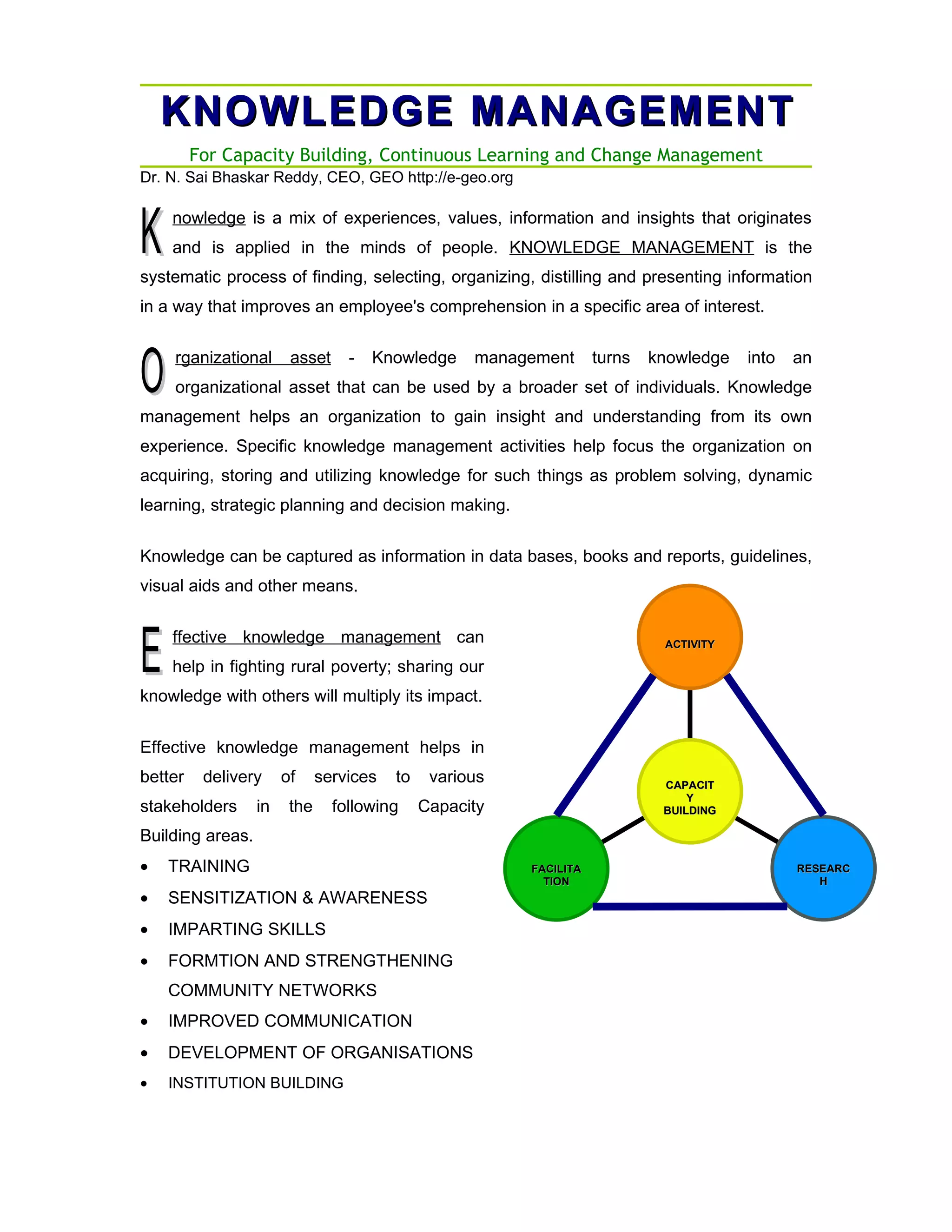 Knowledge management DOC Business Business and Finance Knowledge management DOC Business Business and Finance