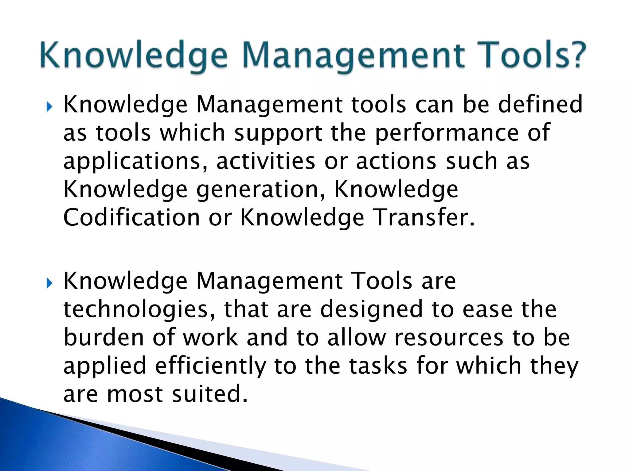 Knowledge Management Tools | PPTX