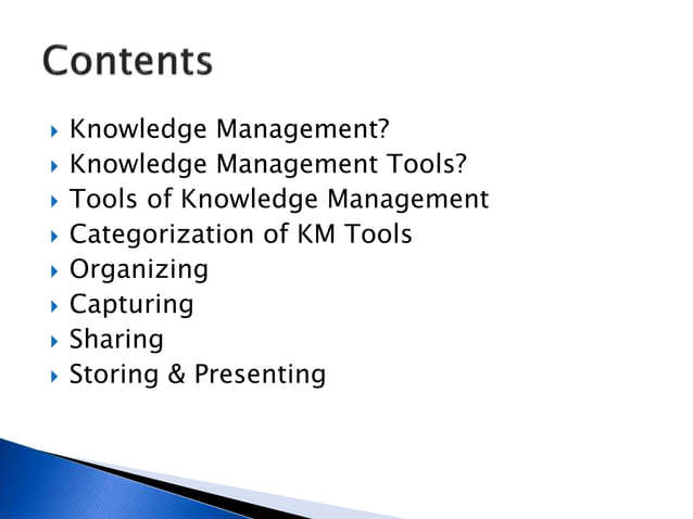 Knowledge Management Tools | PPT