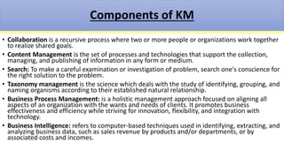 Knowledge management and Organizational Learning | PPTX