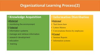 Knowledge management and Organizational Learning | PPTX