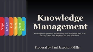 Knowledge Management Program Proposal and walkthough | PPTX