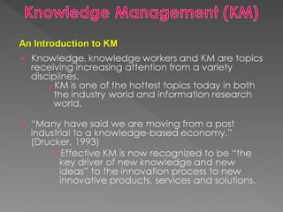 Management of knowledge a complete presentation | PPT