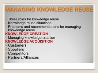 Knowledge Loop Reuse Knowledge management | PPTX