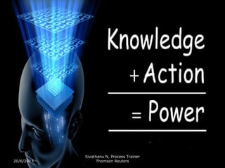 20/6/2013 
Sivathanu N, Process Trainer 
Thomson Reuters 
 