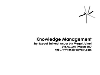 Knowledge Management by: Megat Zainurul Anuar bin Megat Johari DREAMSOFT (M)SDN BHD http://www.thedreamsoft.com 