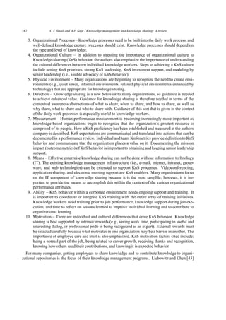 Knowledge management and knowledge sharing | PDF