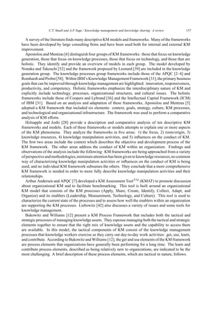 Knowledge management and knowledge sharing | PDF
