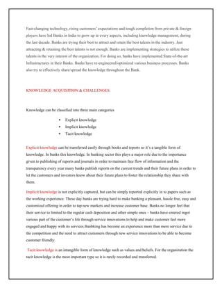 Knowledge management in banking sector india - Abhishek nagre | PDF