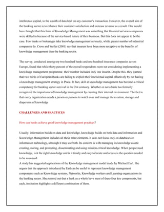 Knowledge management in banking sector india - Abhishek nagre | PDF