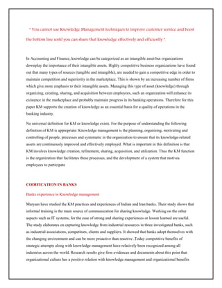 Knowledge management in banking sector india - Abhishek nagre | PDF