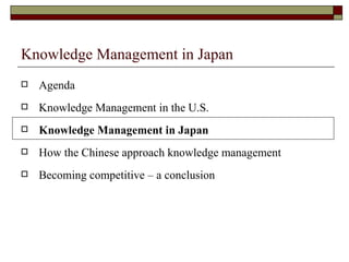 Knowledge Management In China