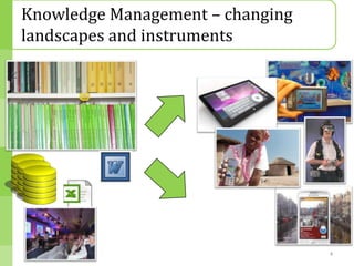 Knowledge Management – changing
landscapes and instruments




                                  4
 