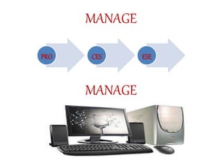 MANAGE
MANAGE
PRO CES ESE
 