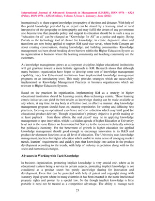 Knowledge Management Strategies In Higher Education Pdf