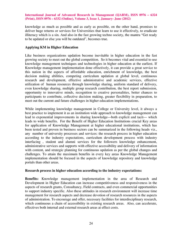 Knowledge management strategies in higher education | PDF