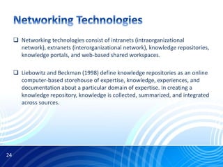Knowledge Network Tools Knowledge management tools | PPTX