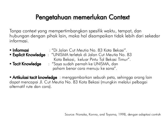 Knowledge management untuk unisma