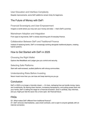 How Decentralized Finance Is Reshaping the Future of Money | PDF