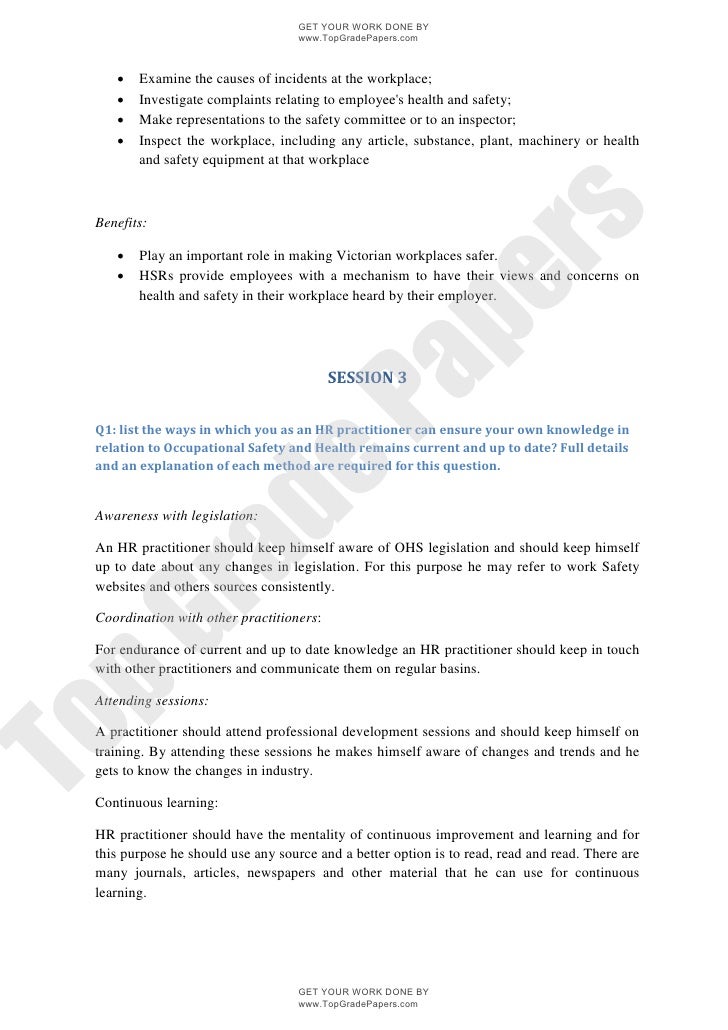 Essay about health and safety