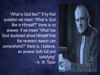 Warning about Metaphorical Descriptions




•   “The Lord repented” (Ex. 32:14) can lead to a denial of immutability
•   “The eyes of Him…” (Heb. 4:13) can lead to a denial of immateriality
•   “He is a Rock…” (Deut. 32:4) can lead to a denial of infinity
•   “Whom He foreknew…” (Rom. 11:2) can lead to a denial of eternality
    and omniscience
•   “The Lord became angry…” (1 Kings 11:9) can lead to a denial of
    impassibility or immutability
•   “The Lord came down to see…” (Gen. 11:5) can lead to a denial of
    omniscience
 