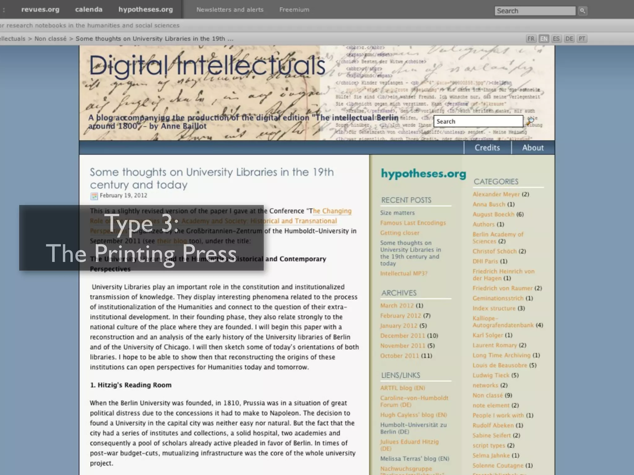 Type 3:
The Printing Press
 