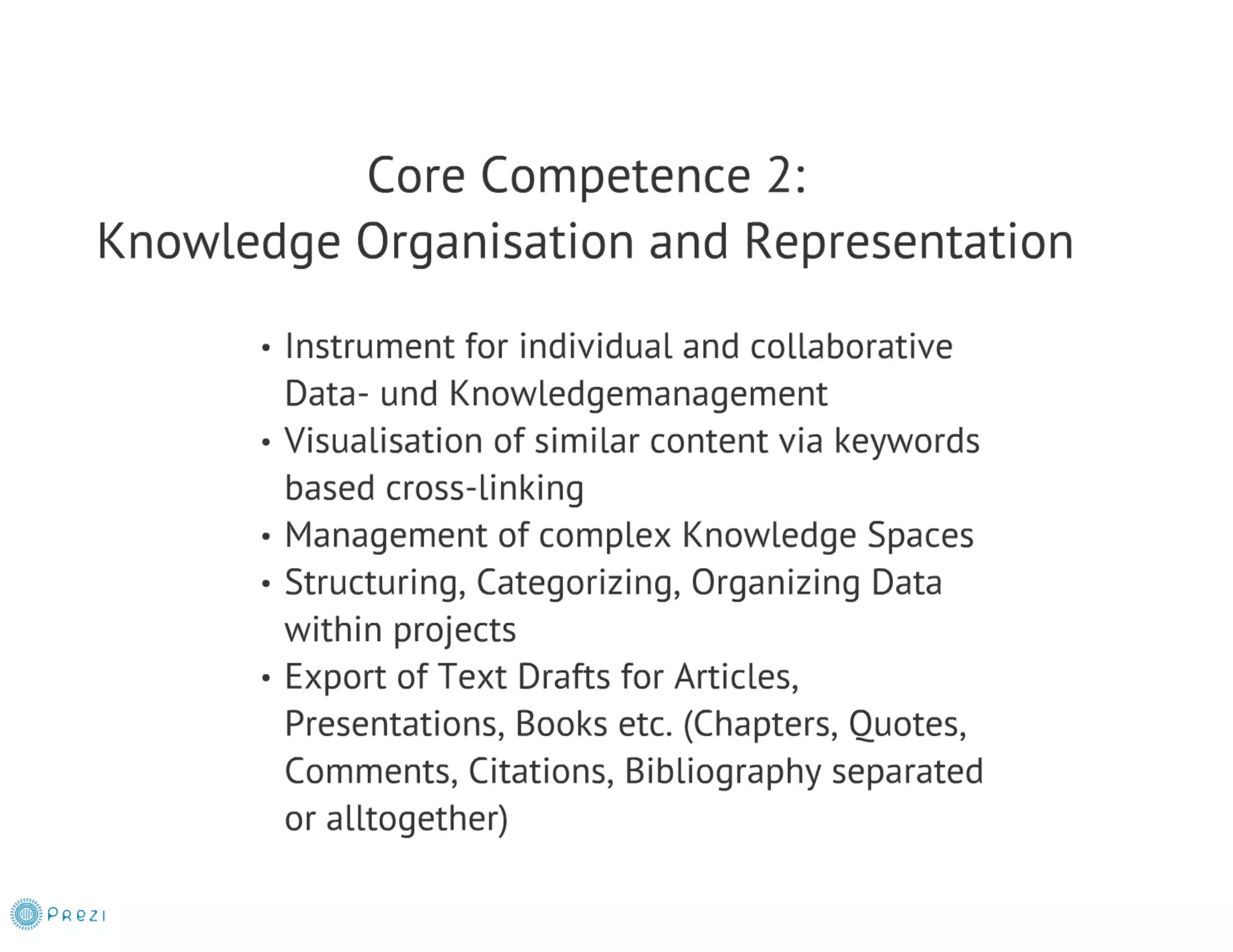 Knowledge organization and representation (litlink, zotero et al.)