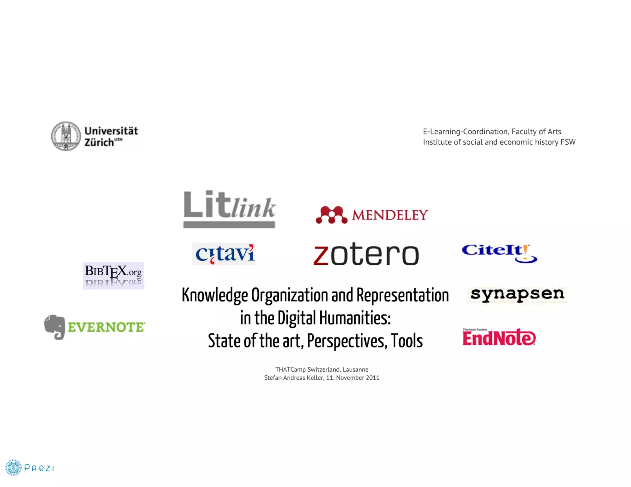 Knowledge organization and representation (litlink, zotero et al.)