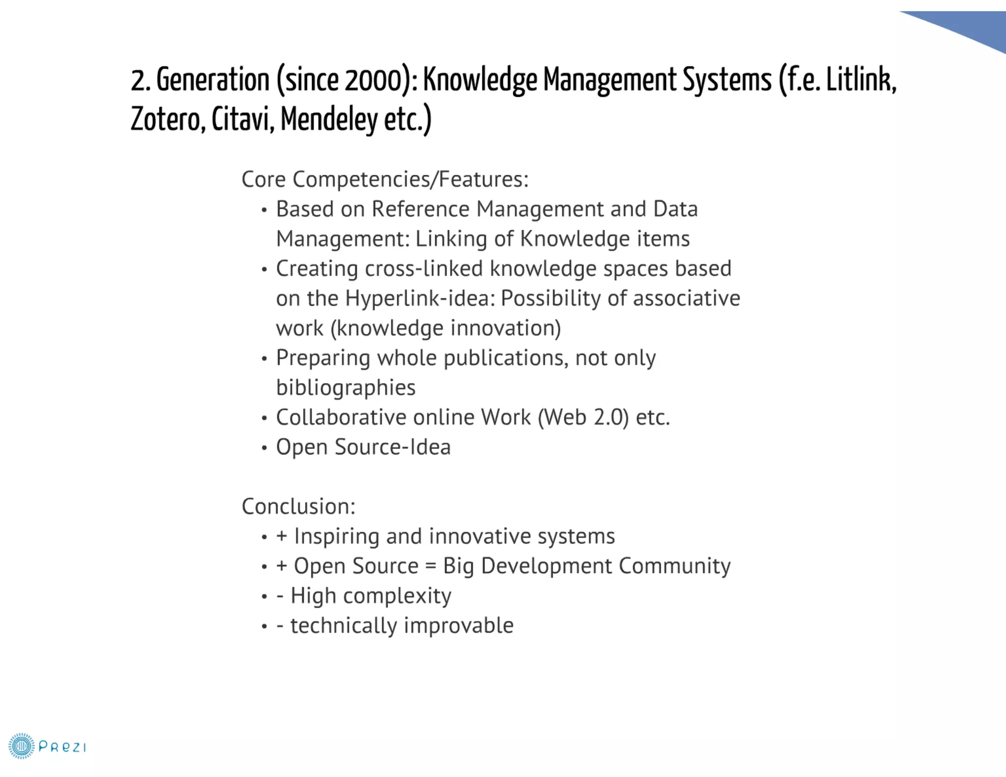 Knowledge organization and representation (litlink, zotero et al.)