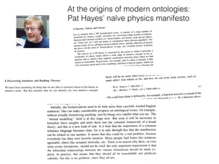 At the origins of modern ontologies:
Pat Hayes’ naïve physics manifesto
 