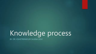 Knowledge process
BY. DR. KSHETRIMAYUM SAJINA DEVI
 