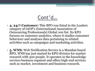 Knowledge process outsourcing ppt | PPTX