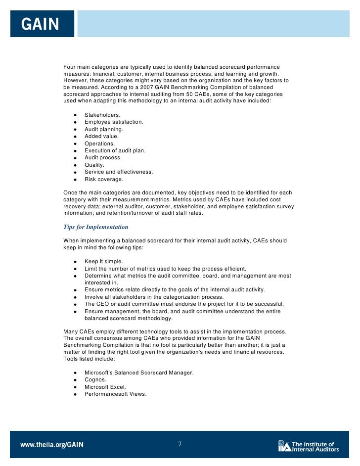 business internal audit examples