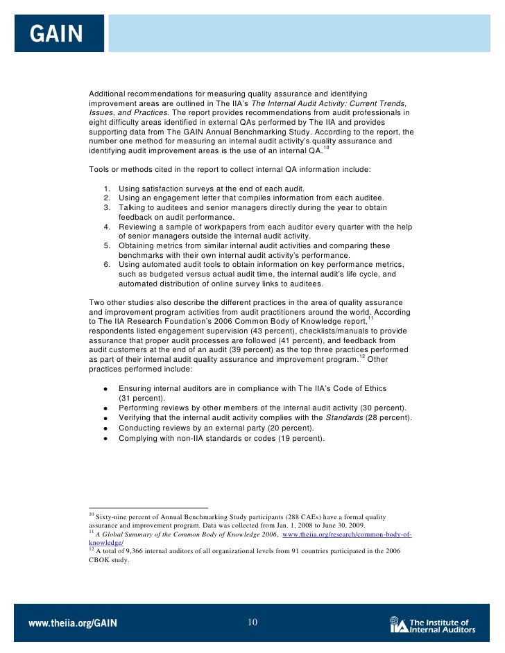 measuring internal audit performance standard internal audit report format