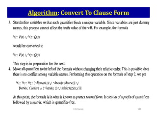 Algorithm: Convert To Clause Form
K N Hande 121
 