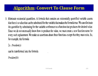 Algorithm: Convert To Clause Form
K N Hande 122
 