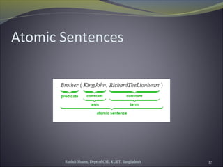 Rushdi Shams, Dept of CSE, KUET, Bangladesh 37
Atomic Sentences
 