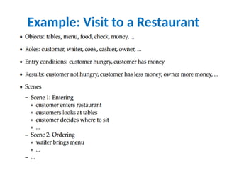 Example: Visit to a Restaurant
 