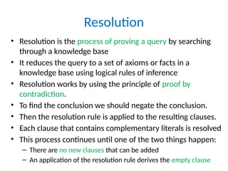 Resolution Knowledge Base Knowledge Representation Part 3 with answers | PPTX