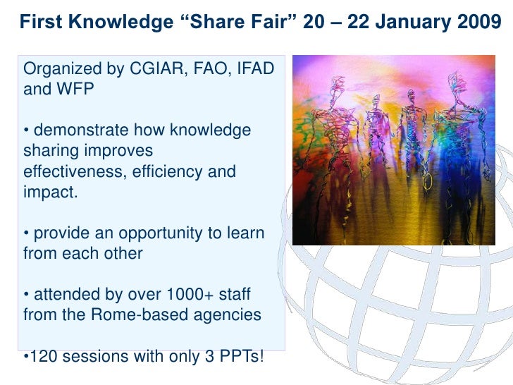 Role of Knowlede Share Fairs Example from FAO