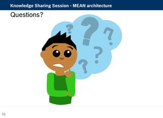 Knowledge Sharing Session - MEAN architecture 
Questions? 
70 
